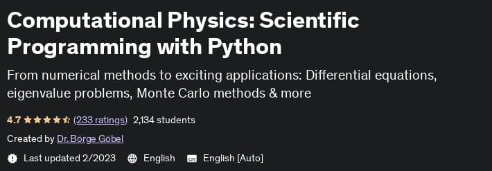 计算物理学：使用 Python 进行科学编程 ( Computational Physics: Scientific Programming ...