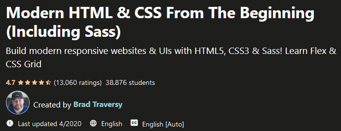 现代 HTML 和 CSS 从头开始 （包括 Sass） ( Modern HTML & CSS From The Beginning ...